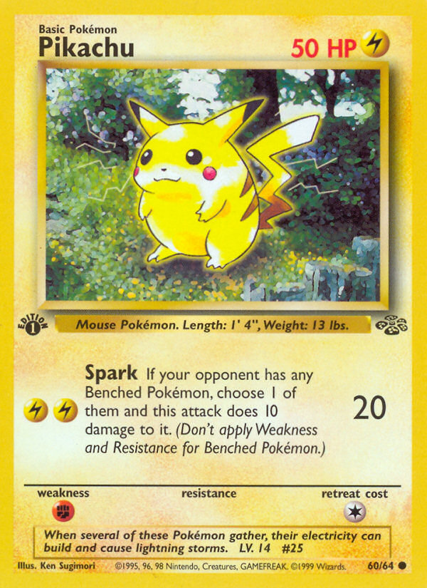 Pikachu 60 Jungle Common Near Mint