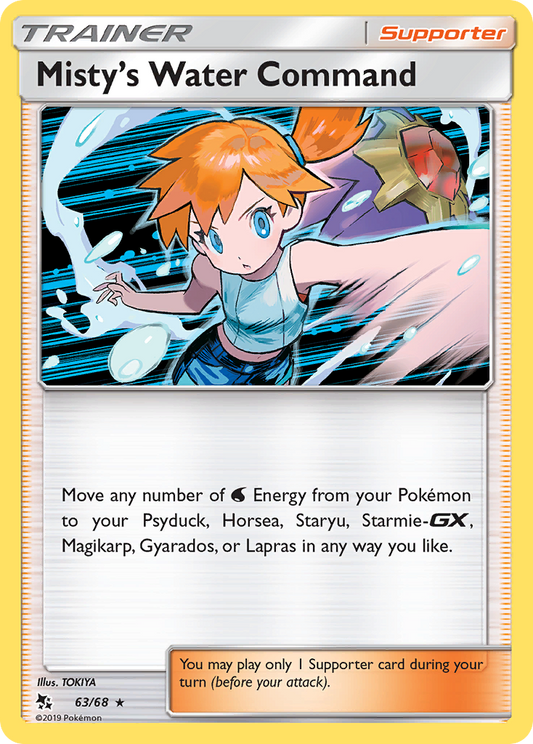 Misty's Water Command 63 Hidden Fates Holo Rare