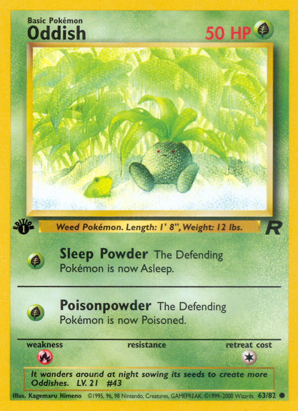 Oddish 63 Team Rocket Common Lightly Played