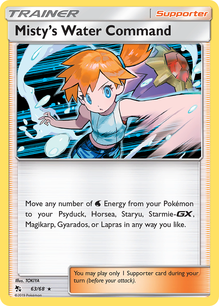 Misty's Water Command 63 Hidden Fates Holo Rare