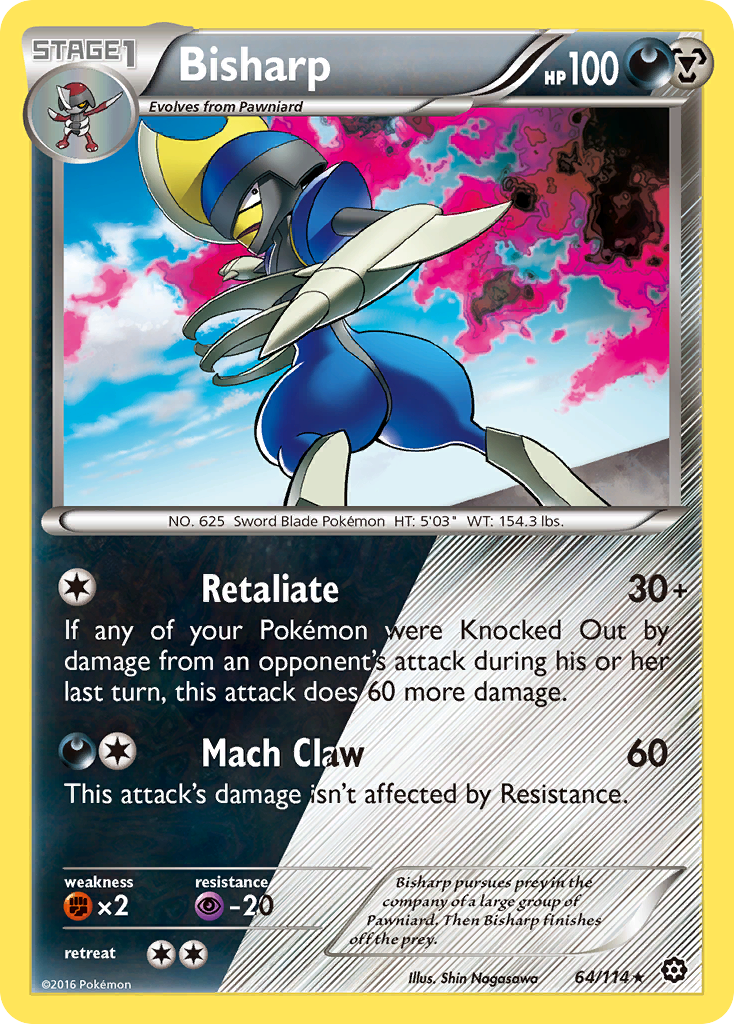 Bisharp 64 XY - Steam Siege Holo Rare