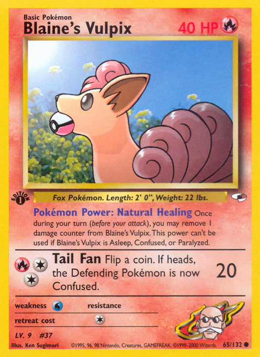 Blaine's Vulpix 065 Gym Heroes Common Near Mint