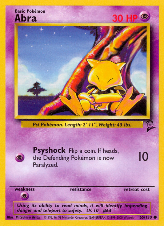 Abra 065 Base Set 2 Common Lightly Played