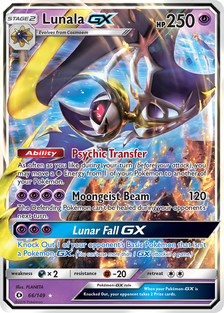 Lunala GX 66 SM Base Set Ultra Rare
