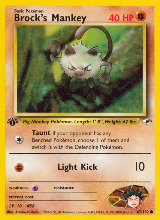 Brock's Mankey 067 Gym Heroes Common