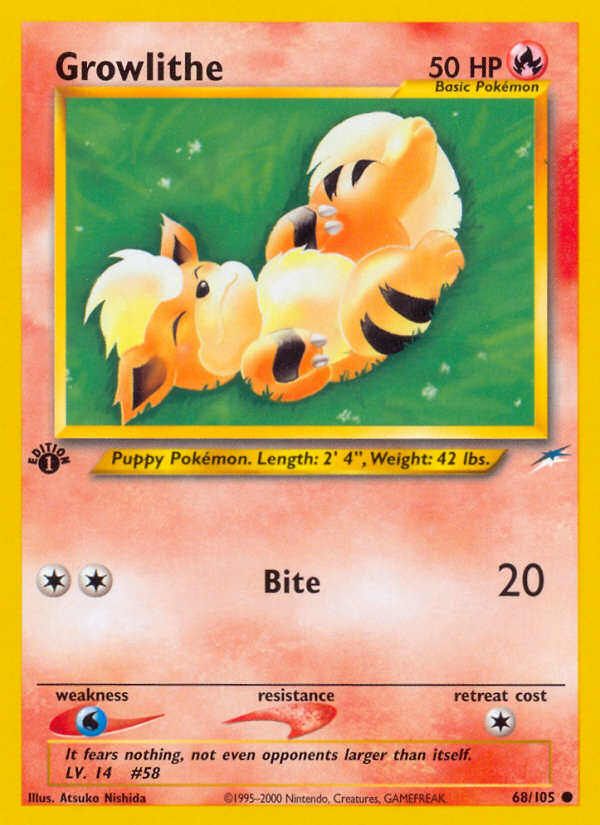 Growlithe 068 Neo Destiny Common Near Mint