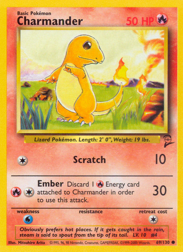 Charmander 069 Base Set 2 Common Lightly Played