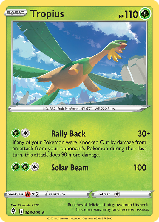 Tropius 006 SWSH07: Evolving Skies Rare Lightly Played