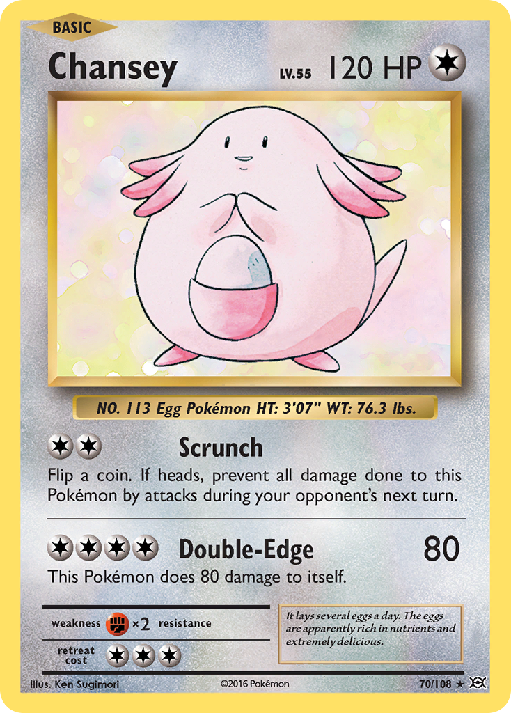 Chansey 70 XY - Evolutions Holo Rare Lightly Played