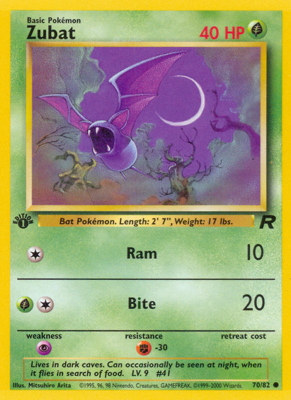 Zubat 70 Team Rocket Common Near Mint