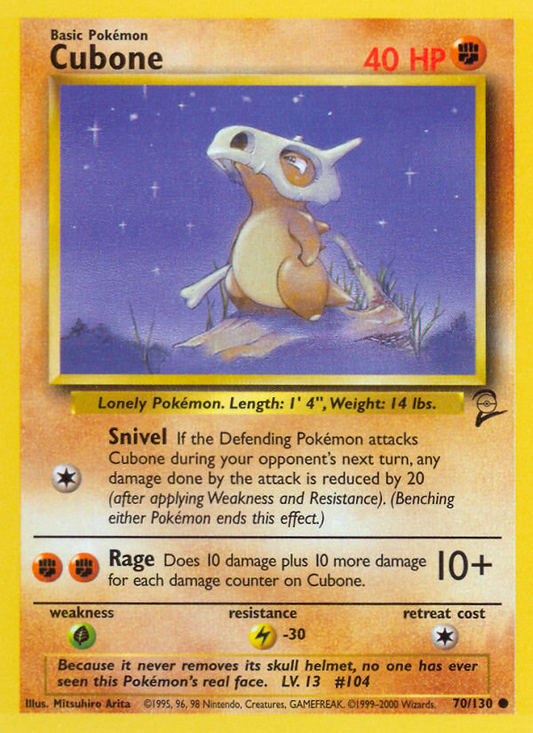 Cubone 070 Base Set 2 Common