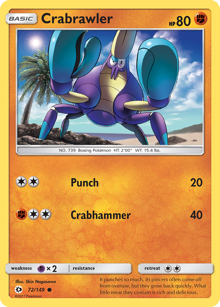 Crabrawler 72 SM Base Set Common