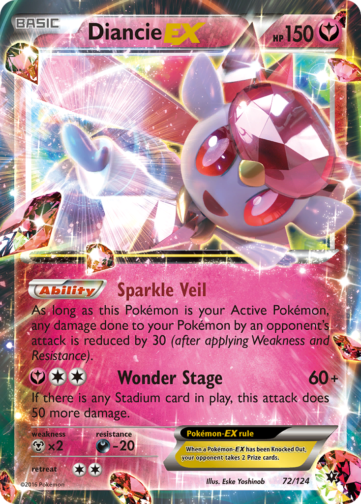Diancie EX 72 XY - Fates Collide Ultra Rare