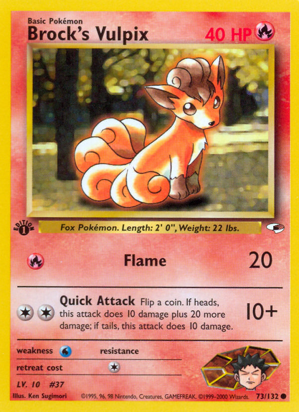 Brock's Vulpix 073 Gym Heroes Common Lightly Played