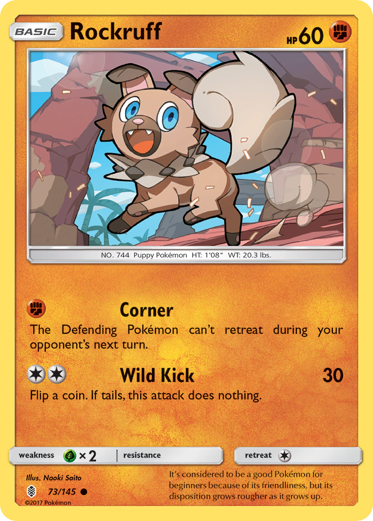 Rockruff 73 SM - Guardians Rising Common Lightly Played