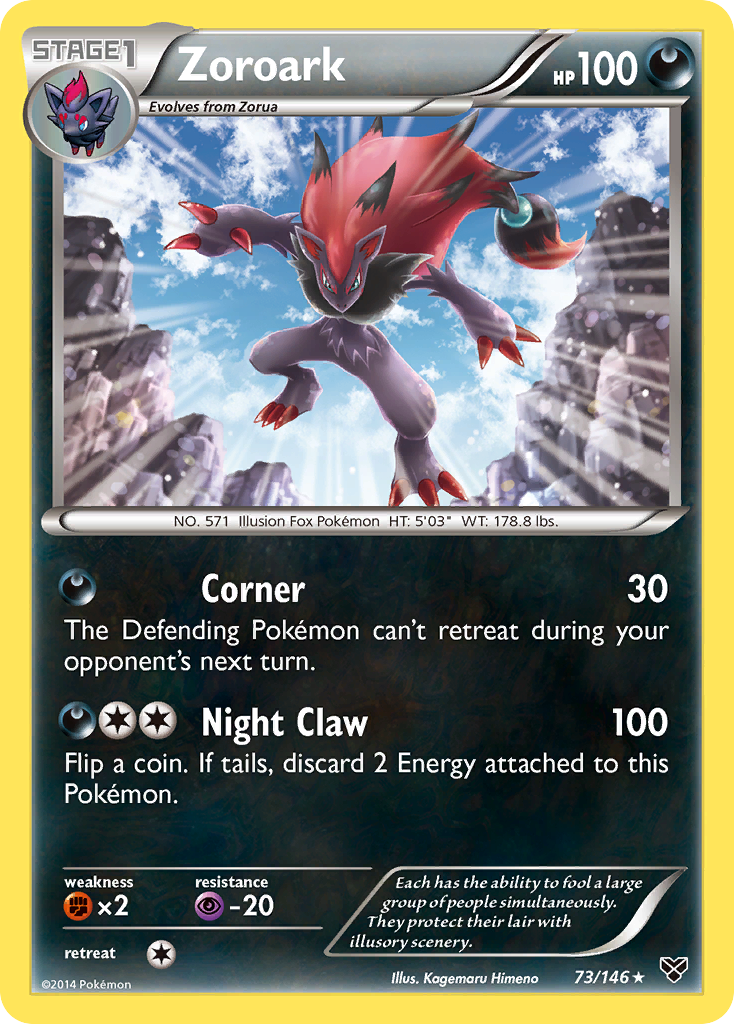 Zoroark 73 XY Base Set Holo Rare Lightly Played