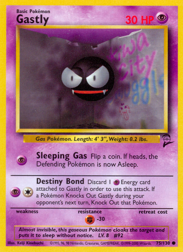 Gastly 075 Base Set 2 Common Near Mint