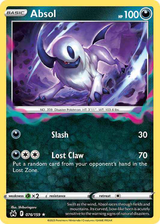 Absol 076 Crown Zenith Holo Rare Lightly Played