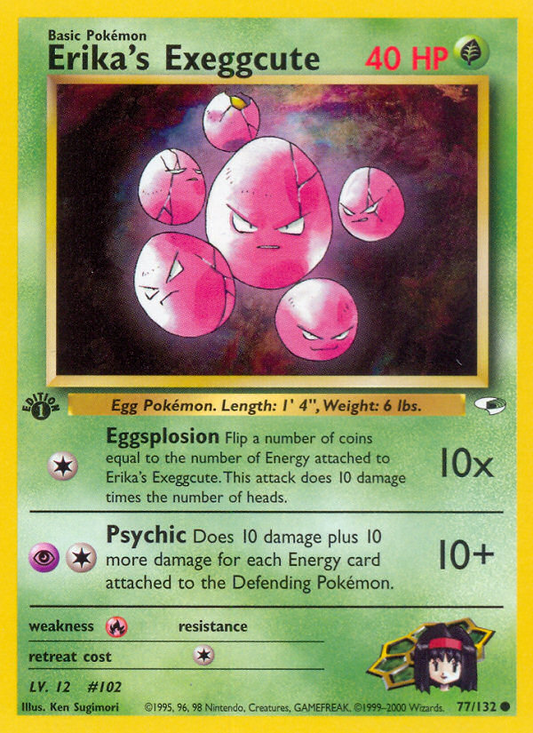 Erika's Exeggcute 077 Gym Heroes Common Near Mint
