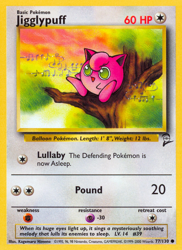 Jigglypuff 077 Base Set 2 Common Lightly Played
