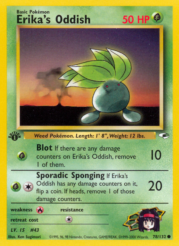 Erika's Oddish 078 Gym Heroes Common Near Mint