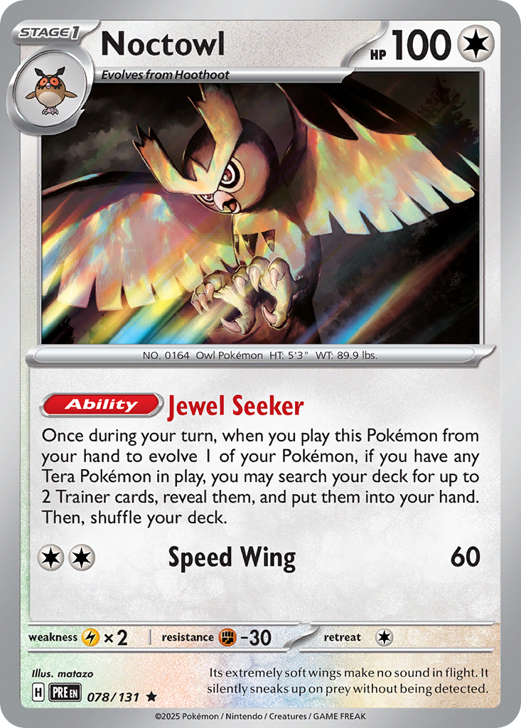 Noctowl 078 SV: Prismatic Evolutions Rare