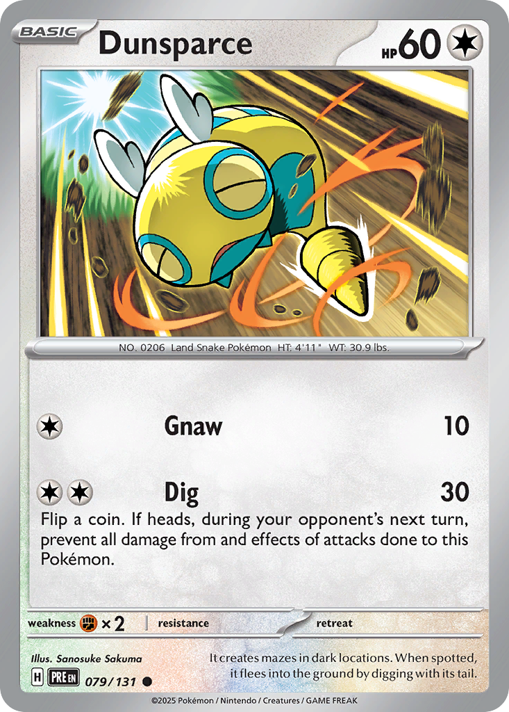 Dunsparce 079 SV: Prismatic Evolutions Common Lightly Played