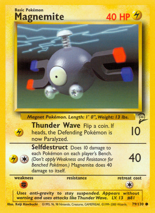 Magnemite 079 Base Set 2 Common Near Mint