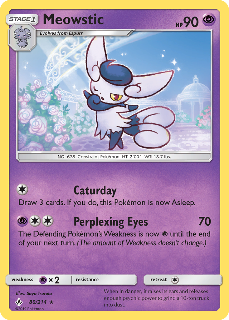 Meowstic 80 Sun & Moon: Unbroken Bonds Rare Near Mint