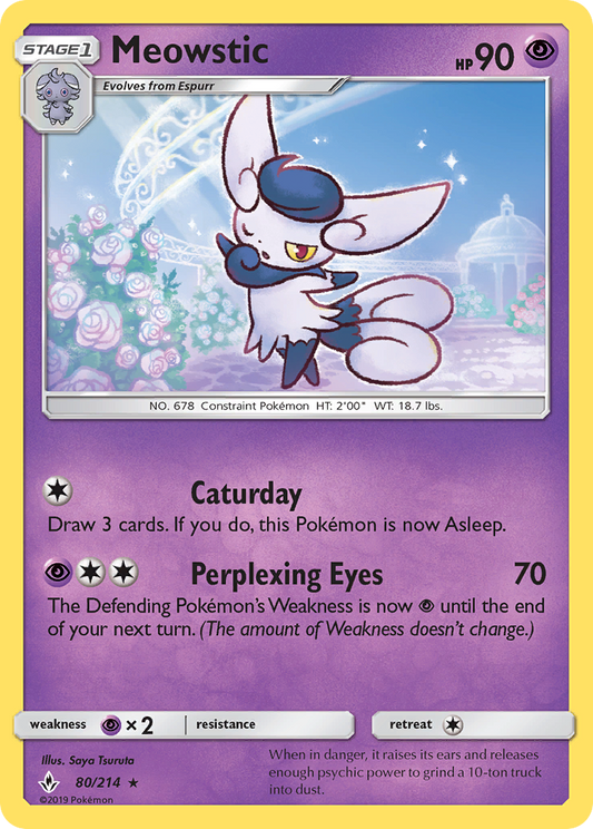 Meowstic 80 Sun & Moon: Unbroken Bonds Rare Near Mint