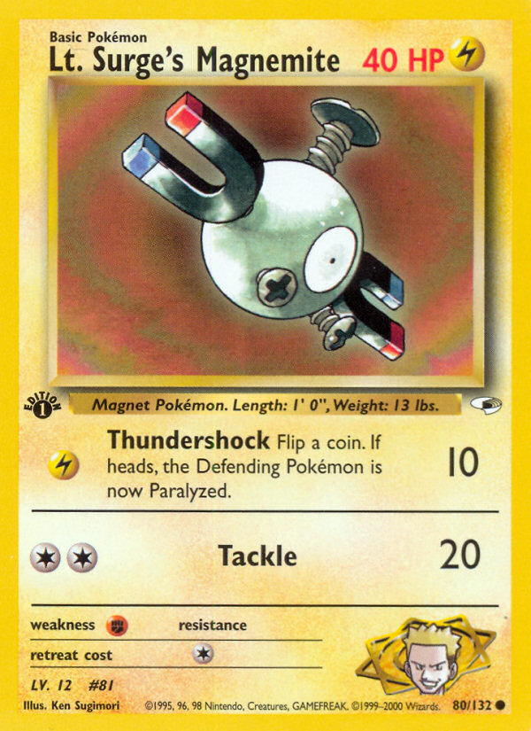 Lt. Surge's Magnemite 080 Gym Heroes Common