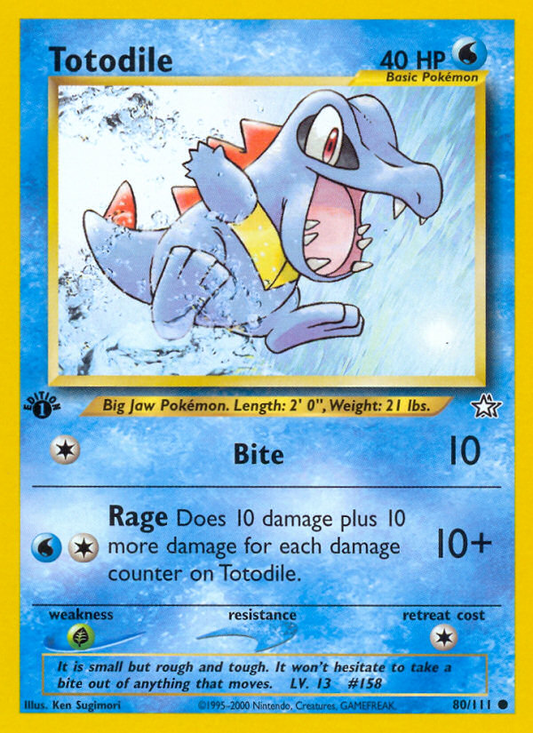 Totodile 080 Neo Genesis Common Near Mint