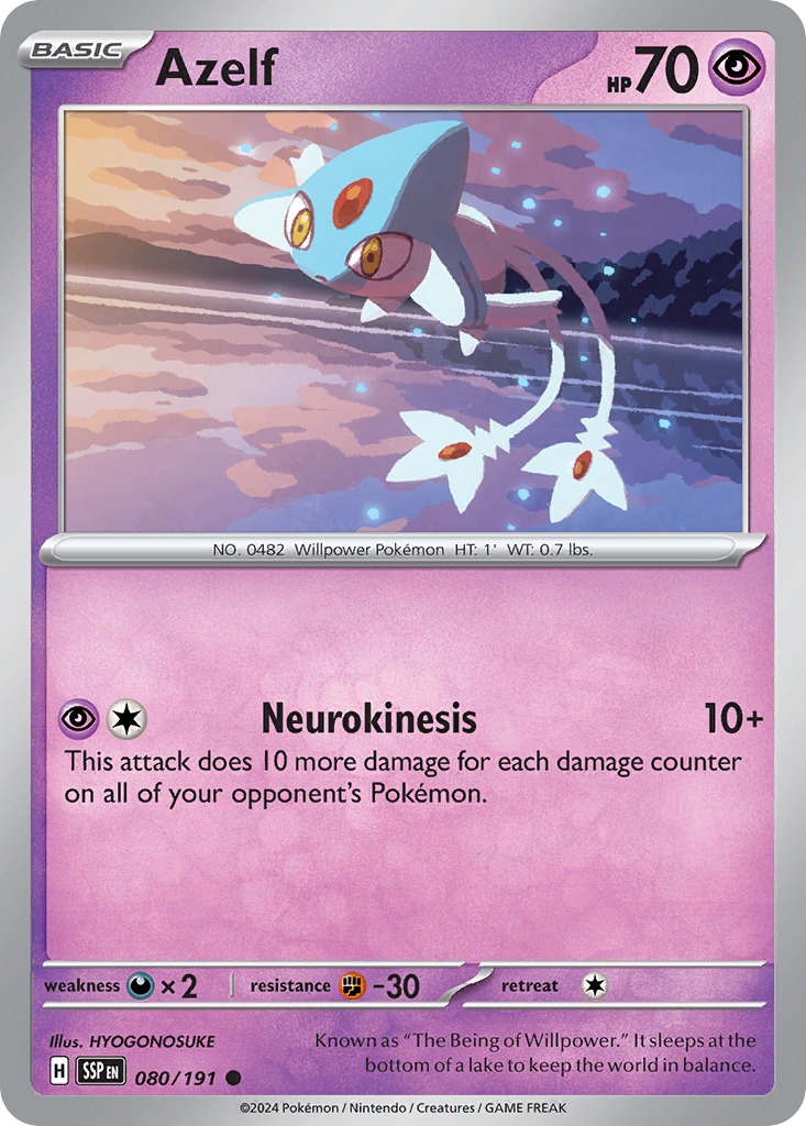 Azelf 080 SV08: Surging Sparks Common Lightly Played