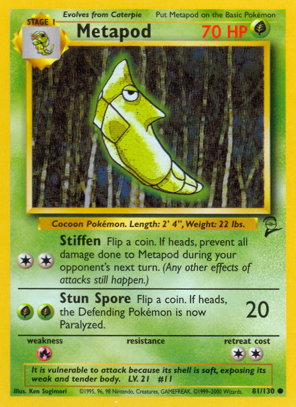 Metapod 081 Base Set 2 Common