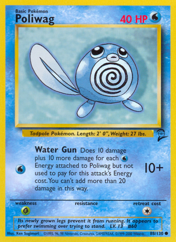 Poliwag 088 Base Set 2 Common Near Mint