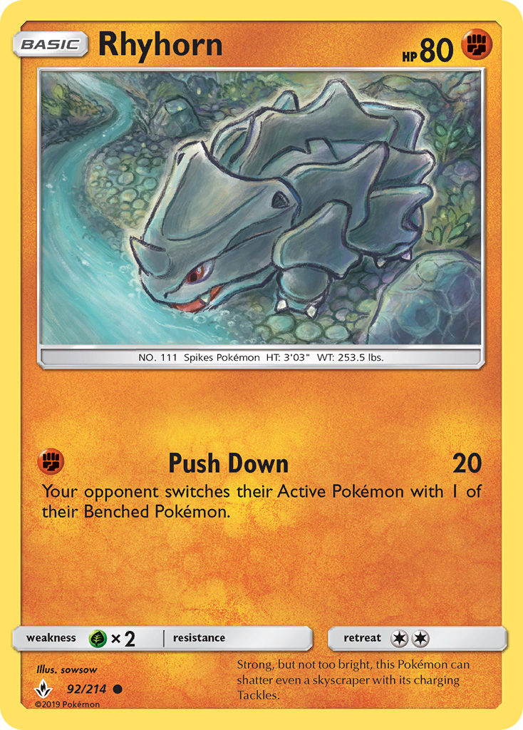Rhyhorn 92 SM - Unbroken Bonds Common