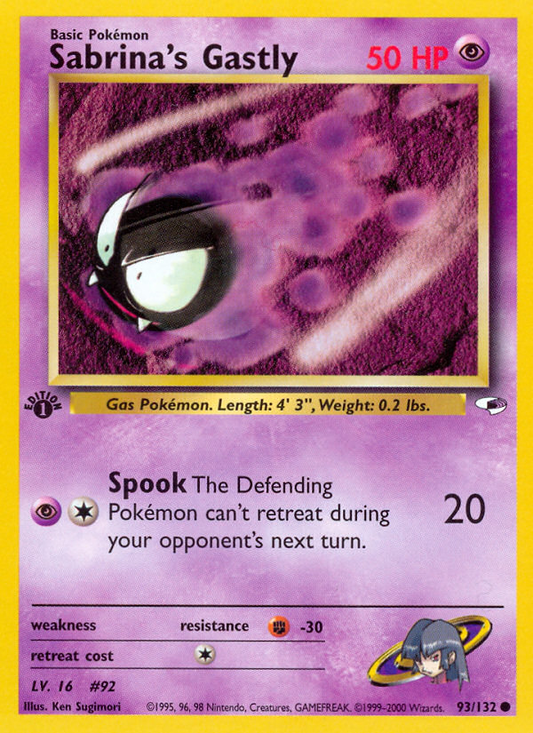 Sabrina's Gastly 093 Gym Heroes Common Near Mint