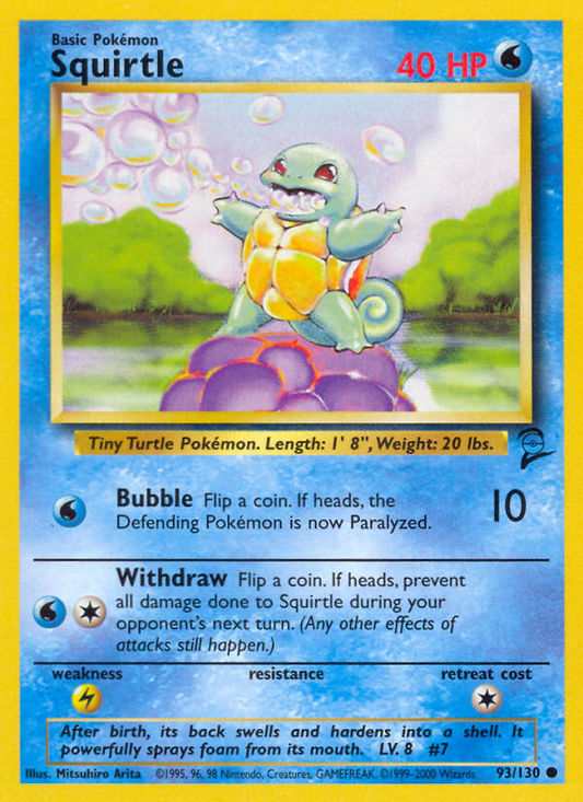 Squirtle 093 Base Set 2 Common Near Mint