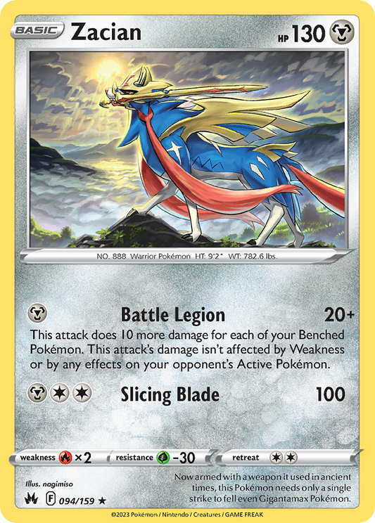 Zacian 094 Crown Zenith Holo Rare Lightly Played