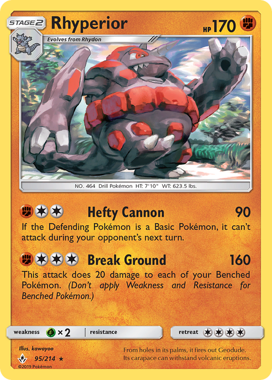 Rhyperior 95 SM - Unbroken Bonds Rare Lightly Played