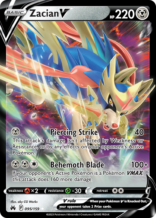 Zacian V 095 Crown Zenith Ultra Rare Lightly Played