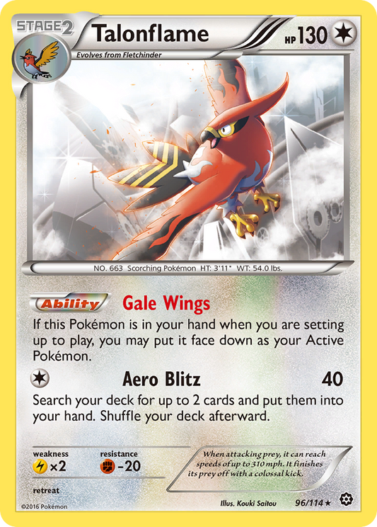 Talonflame 96 XY - Steam Siege Rare Lightly Played