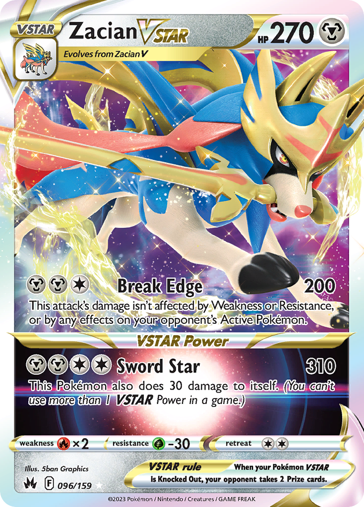 Zacian VSTAR 096 Crown Zenith Ultra Rare Lightly Played