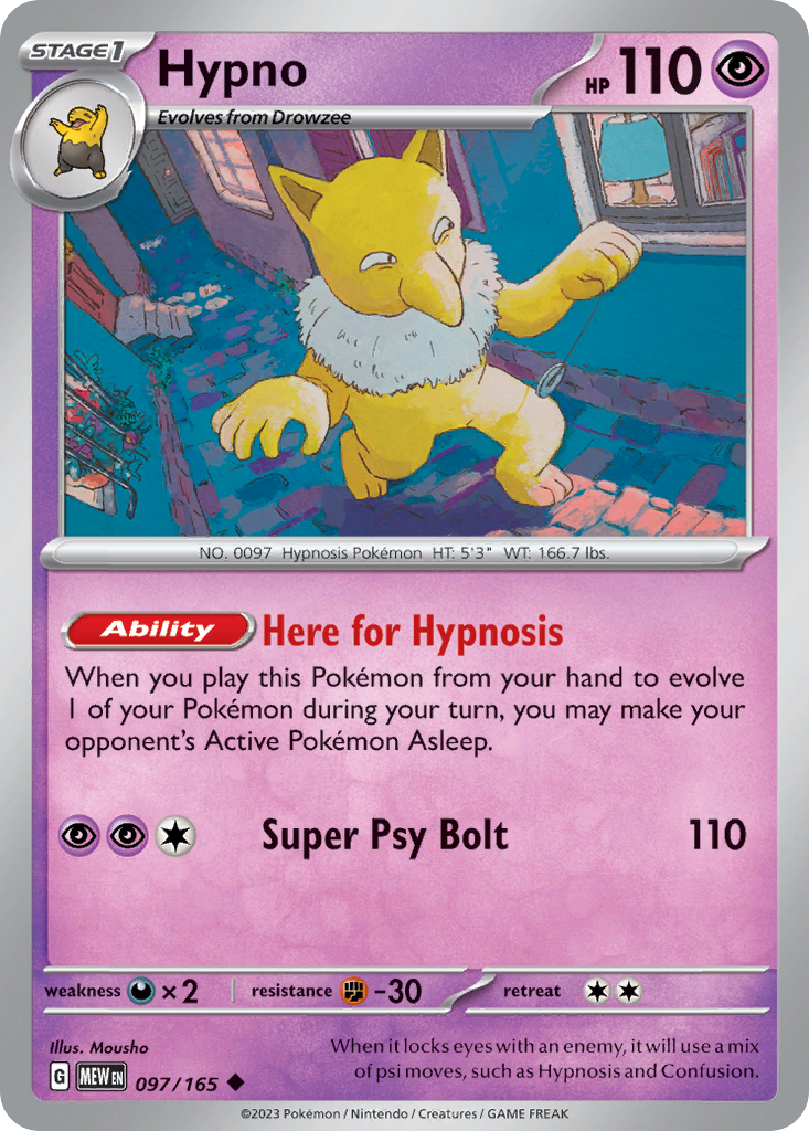 Hypno 097 SV: Scarlet & Violet 151 Uncommon Lightly Played