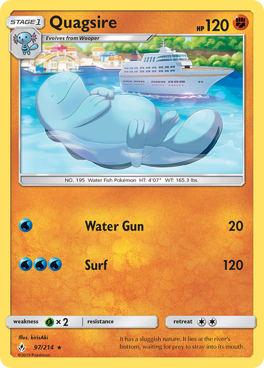 Quagsire 97 SM - Unbroken Bonds Rare Lightly Played