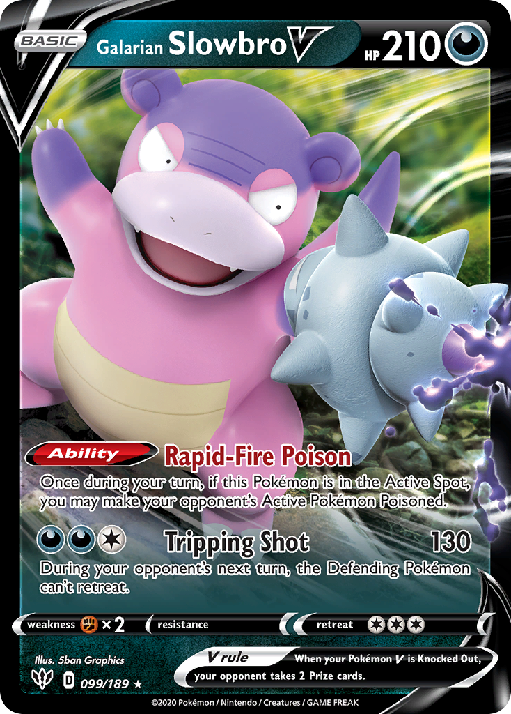 Galarian Slowbro V 099 Sword & Shield: Darkness Ablaze Ultra Rare Near Mint