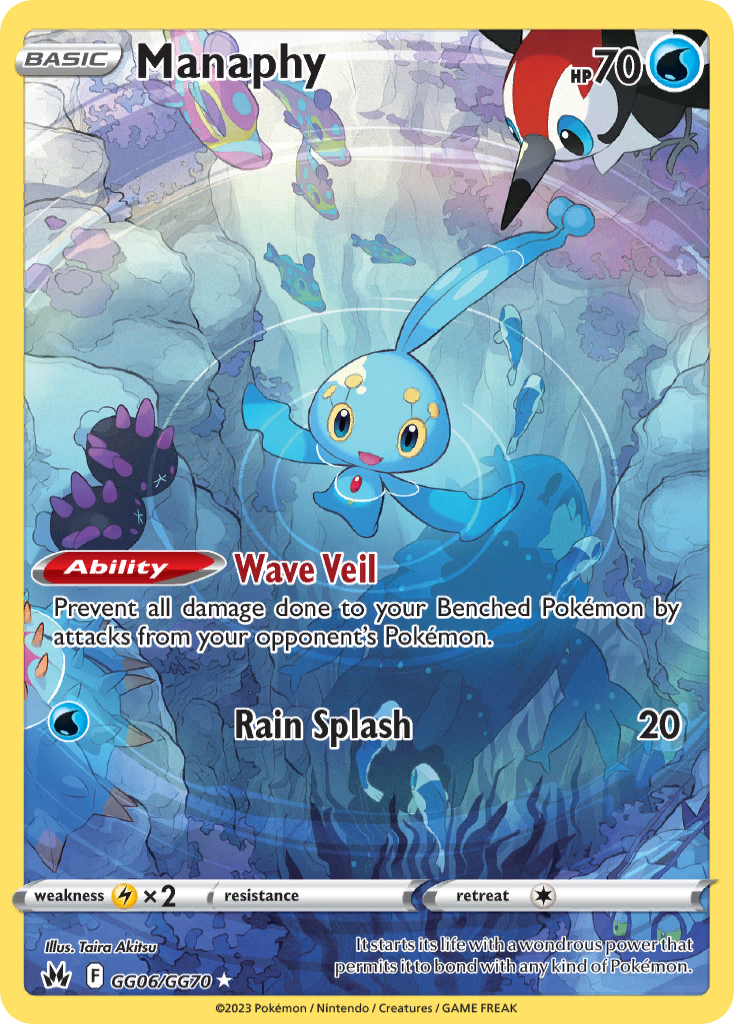 Manaphy GG06 Crown Zenith: Galarian Gallery Ultra Rare Lightly Played