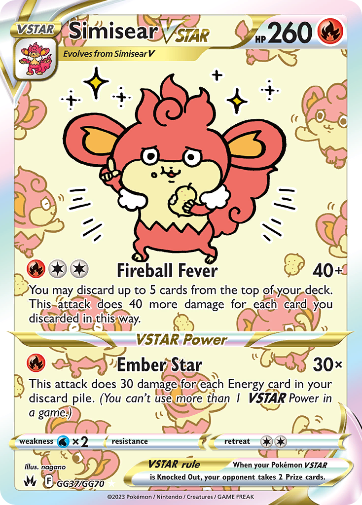 Simisear VSTAR GG37 Crown Zenith: Galarian Gallery Ultra Rare
