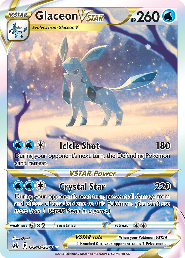 Glaceon VSTAR GG40 Crown Zenith: Galarian Gallery Ultra Rare