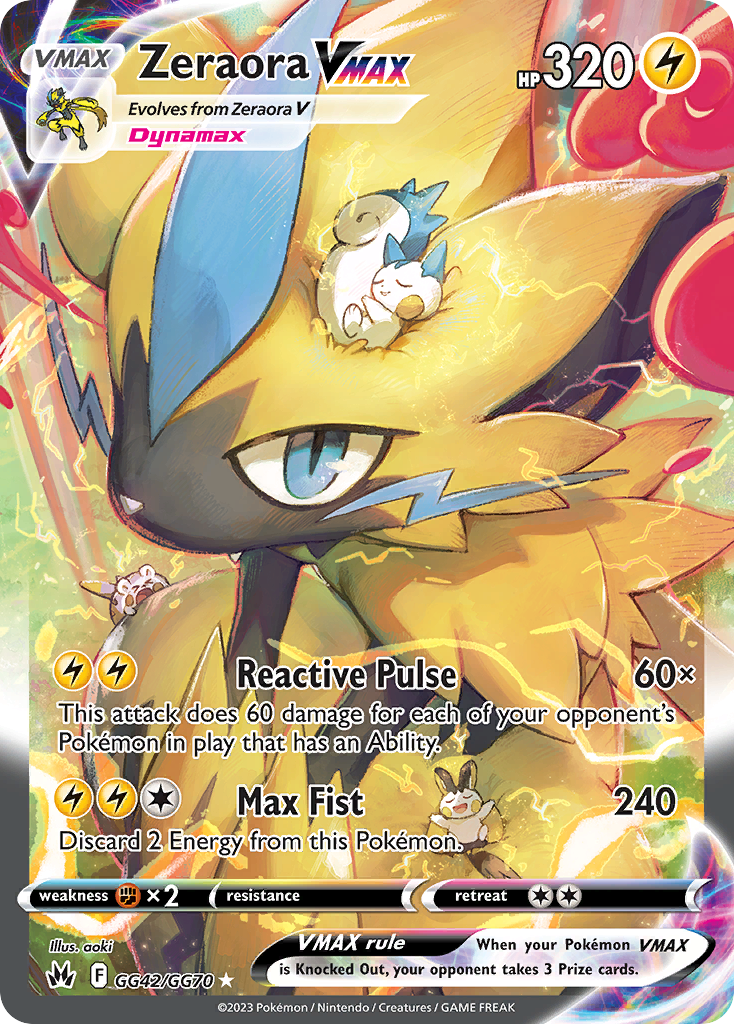 Zeraora VMAX GG42 Crown Zenith: Galarian Gallery Ultra Rare